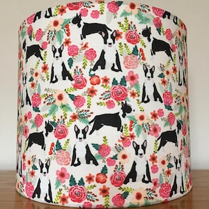 English Bull Terrier Dog Print Fabric Lampshade