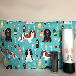 Cavalier King Charles Spaniel Dog Print Makeup/Cosmetic Bag