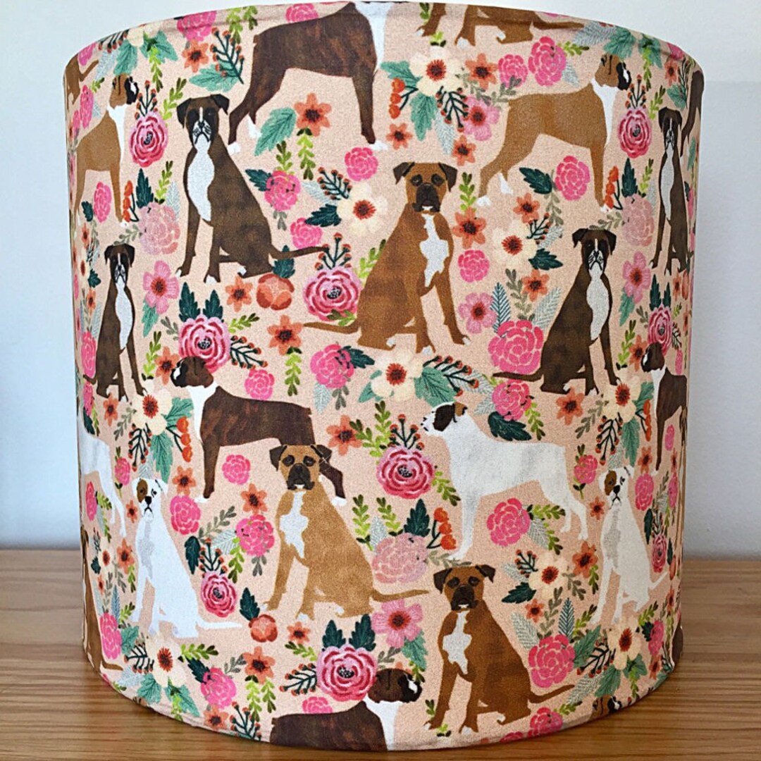 Boxer Dog Print Fabric Lampshade - Etsy