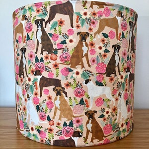 Boxer Dog Print Fabric Lampshade