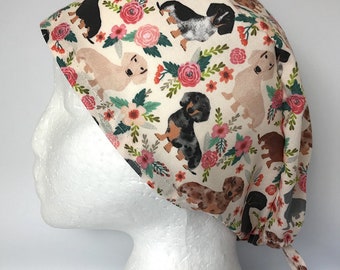 Scrub Cap Dachshund Dog Print