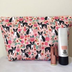 Boston Terrier Dog Print Makeup/Cosmetic Bag