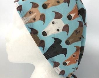 Whippet Dog Print Scrub Cap