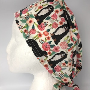 Bernese Mountain Dog Print Scrub Cap