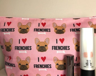 Franse Bulldog Print Make-up / Cosmetische Tas