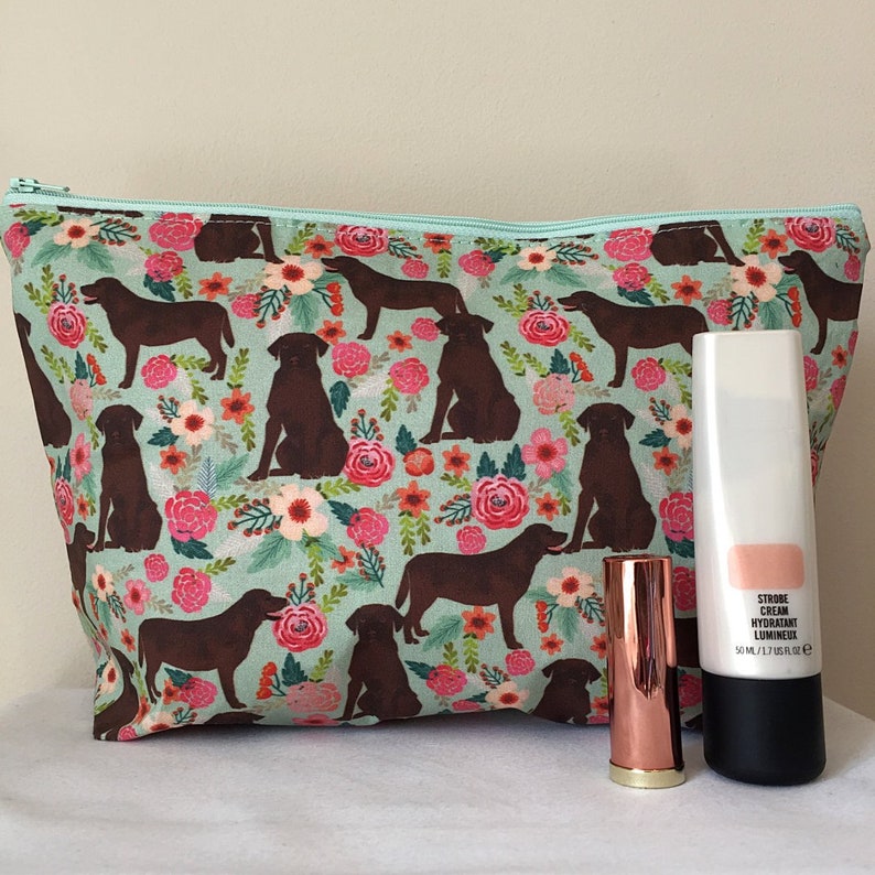 Labrador Chocolate Dog Print Make-up/Cosmetic Bag image 1