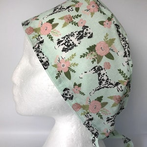 Dalmatian Dog Print Scrub Cap