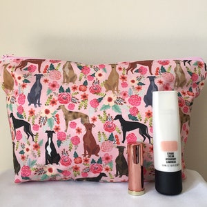 Greyhound Dog Print Makeup/Cosmetic Bag