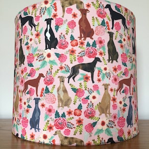 Greyhound Dog Print Fabric Lampshade