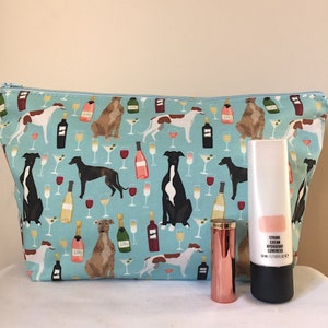 Greyhound Dog Print Makeup/Cosmetic Bag