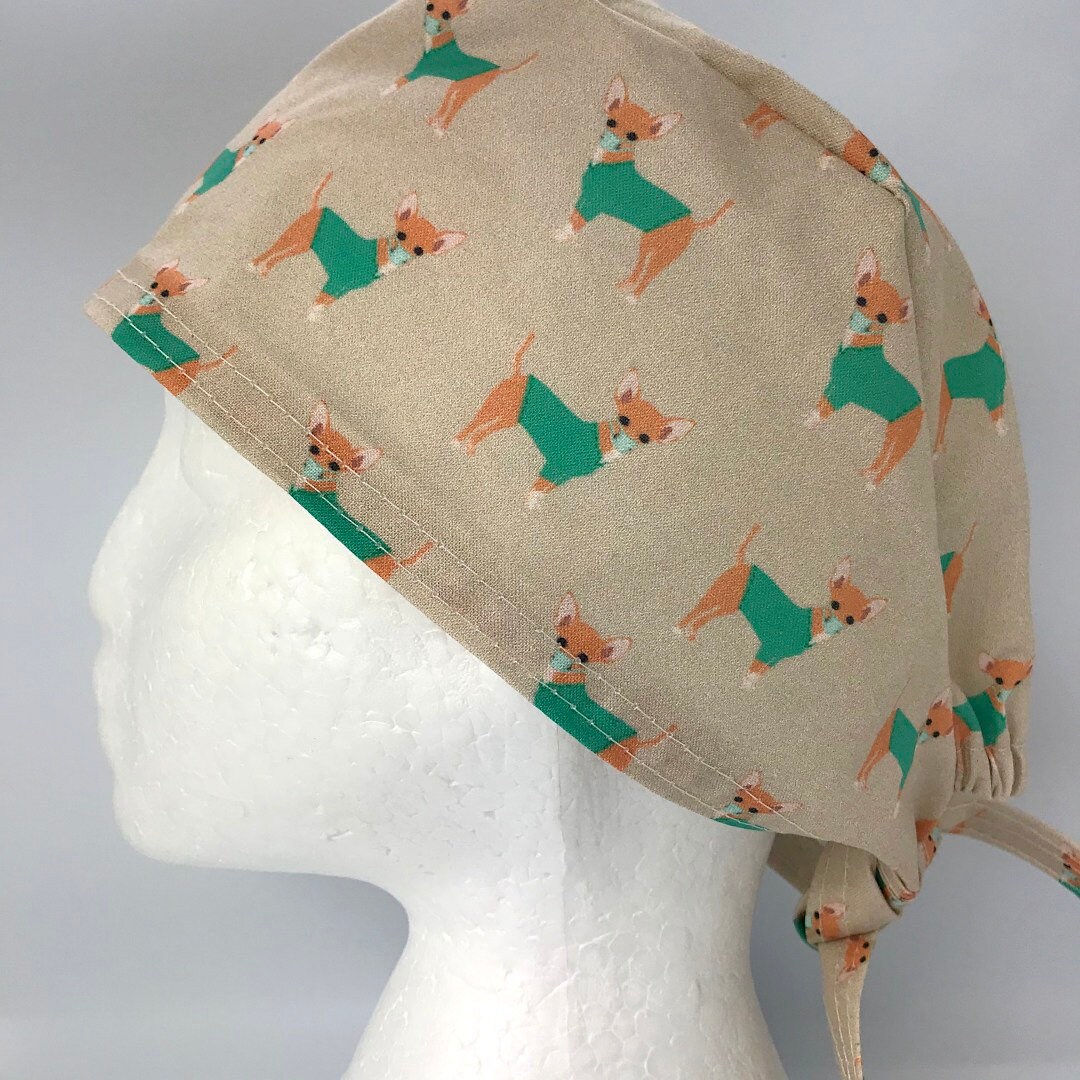 Chihuahua Dog Print Scrub Cap - Etsy