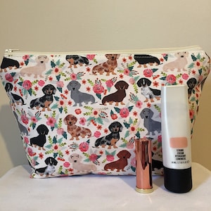 Dachshund Dog Print Makeup/Cosmetic Bag