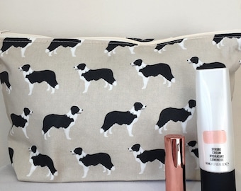 Border Collie Dog Print Makeup/Cosmetic Bag