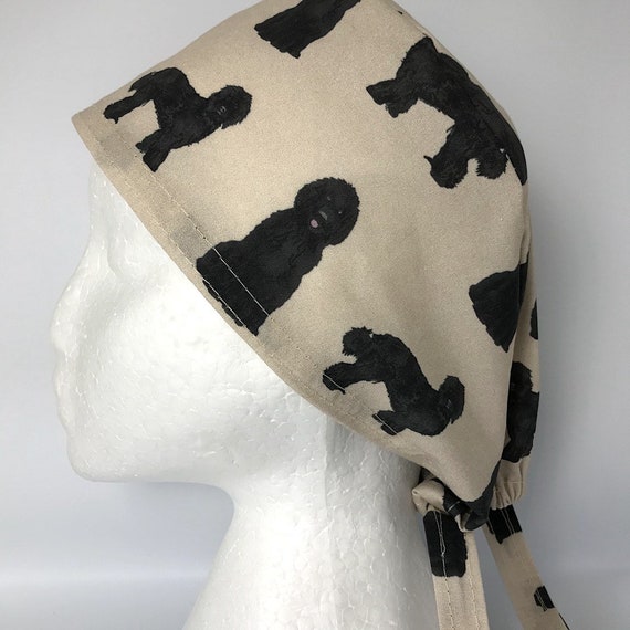 Labradoodle Black Dog Print Scrub Cap 