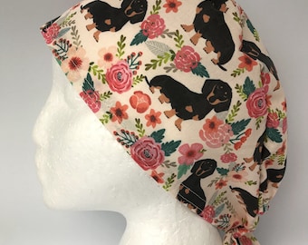 Scrub Cap Dachshund Dog Print