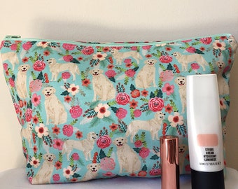 Golden Retriever Dog Print Makeup/Cosmetic Bag