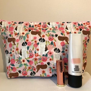 Saint Bernard Dog Print Makeup/Cosmetic Bag