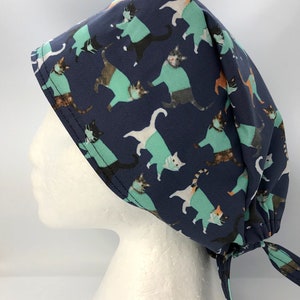 Scrub Cap Cat Print