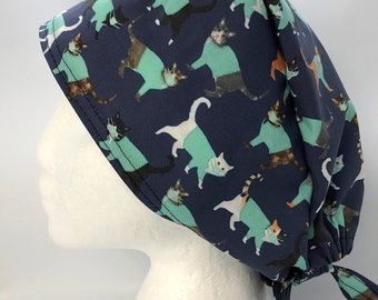 Cat Print Scrub Cap