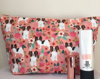 Papillon Dog Print Makeup/Cosmetic Bag