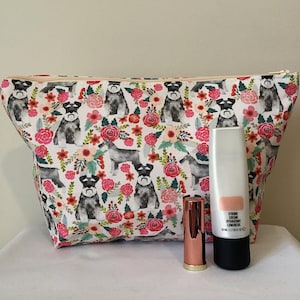 Miniature Schnauzer Dog Print Makeup/Cosmetic Bag