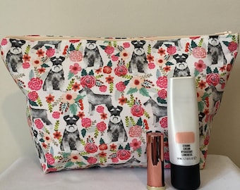 Miniature Schnauzer Dog Print Makeup/Cosmetic Bag