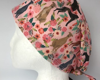 Scrub Cap Greyhound Dog Print