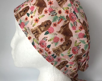 English Cocker Spaniel Dog Print Scrub Cap