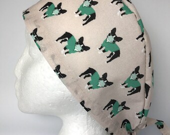 Boston terrier scrub cap Clearance