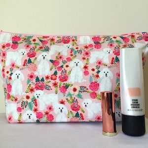 Bichon Frise Dog Print Makeup/Cosmetic Bag