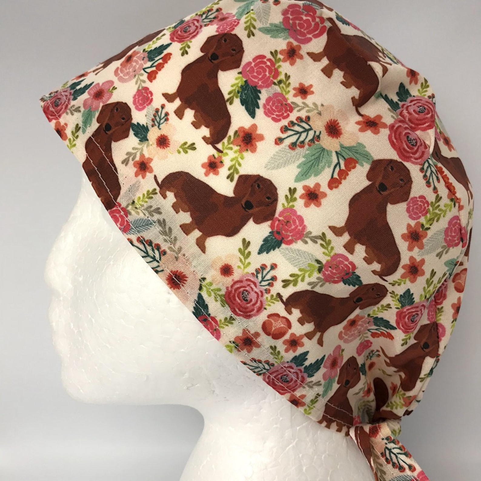 Dachshund Dog Print Scrub Cap Etsy