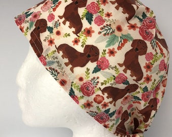 Scrub Cap Dachshund Dog Print