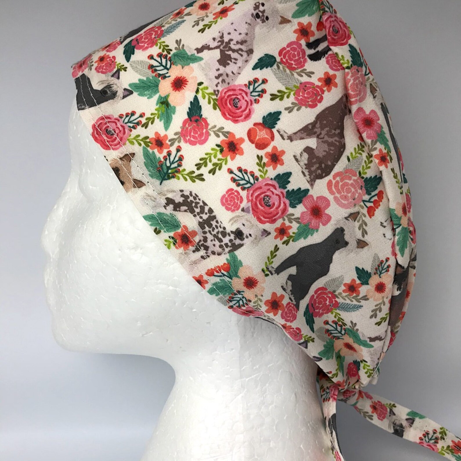 Chinese Crested Dog Print Scrub Cap Etsy