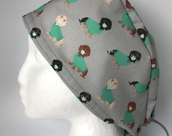Scrub Cap Dachshund Dog Print