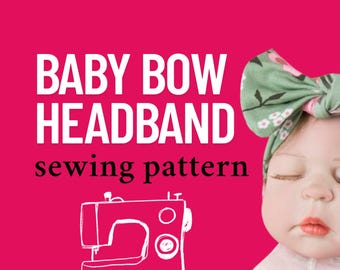 Headband Pdf sewing pattern for baby girl newborn toddler mama. Beginner wrap bow hairband turban tie band sewing pattern.