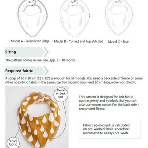 Bandana Bib PDF Pattern, Drool Bib Sewing Pattern for Baby Toddler ...