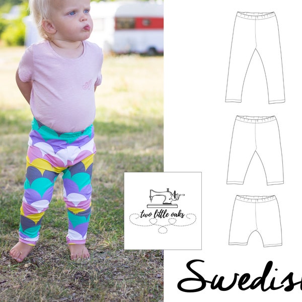 PDF pattern Leggings | Tajts | Baby Barn | Unisex Mönster | SWEDISH | Sy till Baby | Nybörjarmönster | Stl 50 - 98 cl | Nyfödd till 3 år