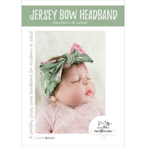 Knot wrap bow headband pdf sewing pattern for newborn, toddler, child and adult. Make trendy turban bow knit baby girl hair band super fast image 9