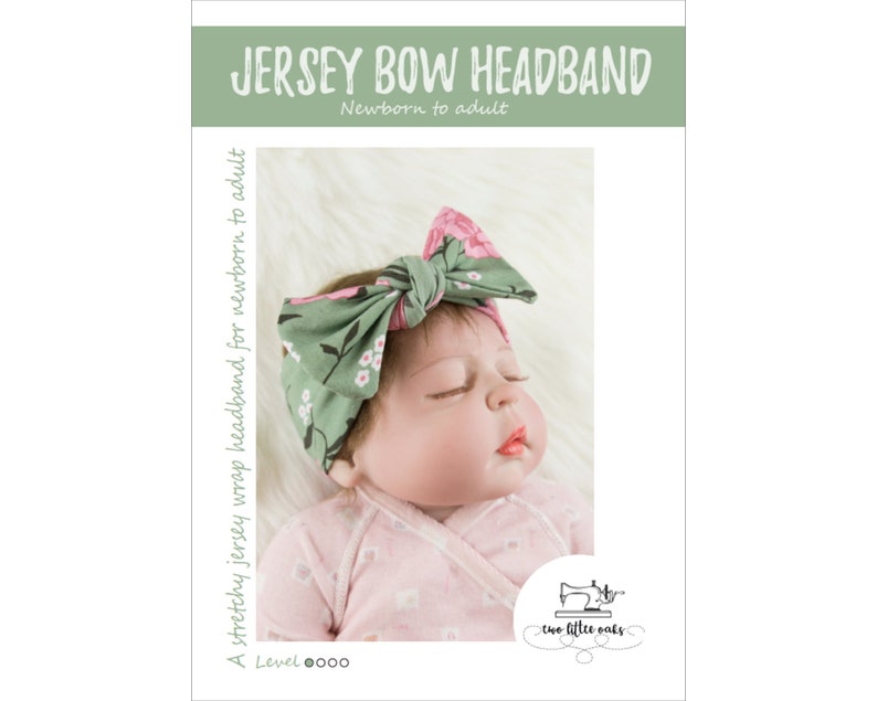 Knot wrap bow headband pdf sewing pattern for newborn, toddler, child and adult. Make trendy turban bow knit baby girl hair band super fast image 9
