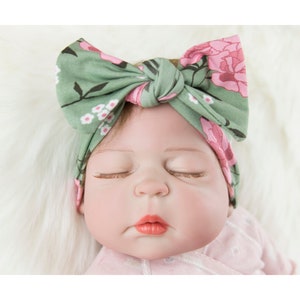 Knot wrap bow headband pdf sewing pattern for newborn, toddler, child and adult. Make trendy turban bow knit baby girl hair band super fast image 4