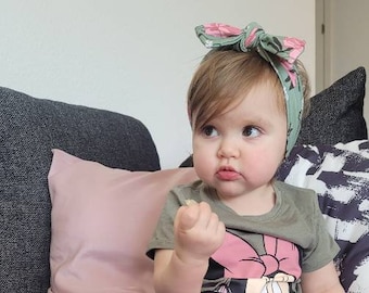 Knot wrap bow headband pdf  sewing pattern for newborn, toddler, child and adult. Make trendy turban bow knit baby girl hair band super fast