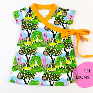 Omlottklänning till barn, pdf mönster, symönster, mönster klänning, sy barnklänning, sy barnkläder, sy enkel kläning, sy till barn, pdf