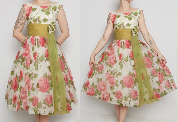 organza gown floral