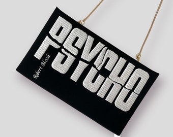 Bolsa clutch tipo livro, bolsa psicopata preta, crossbody, bolsa de ombro para livros