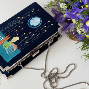 Embroidered Book bag clutch purse "The Small Prince” - book clutch - 21 x 13 cm (8.3” x 5.1”)