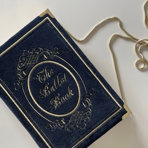 Bolsa de livros bordada, bolsa clutch, veludo preto e dourado