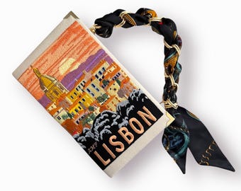 Embroidered Handbag Portugal, Lisbon, Book Bag Clutch Purse