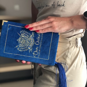 Bolso de mano tipo sobre con bordado, cartera personalizada, bolso de terciopelo azul marino, accesorios de noche para mujer.