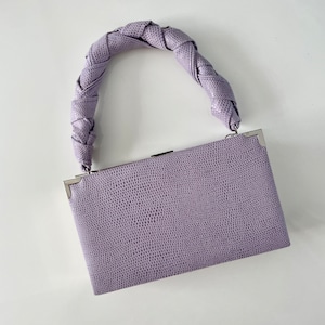 Bolso pequeño con correa, bolso clutch muy peri lila bolso para mujer, piel sintética