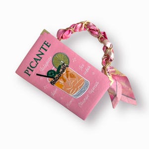Buch Clutch Geldbörse Picante, Spicy Margarita bestickt Abend Neuheit Tasche pink